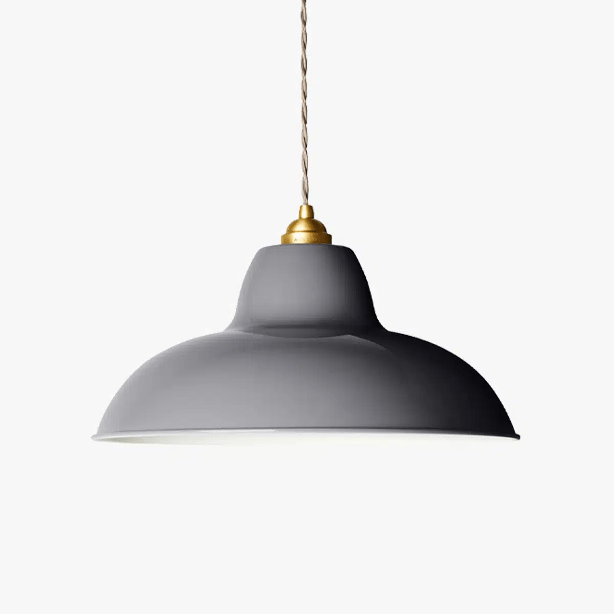 Anglepoise Light - Original 1227 Midi Wide Brass Pendant Elephant Grey - Elephant Grey Finish - Steel Shade