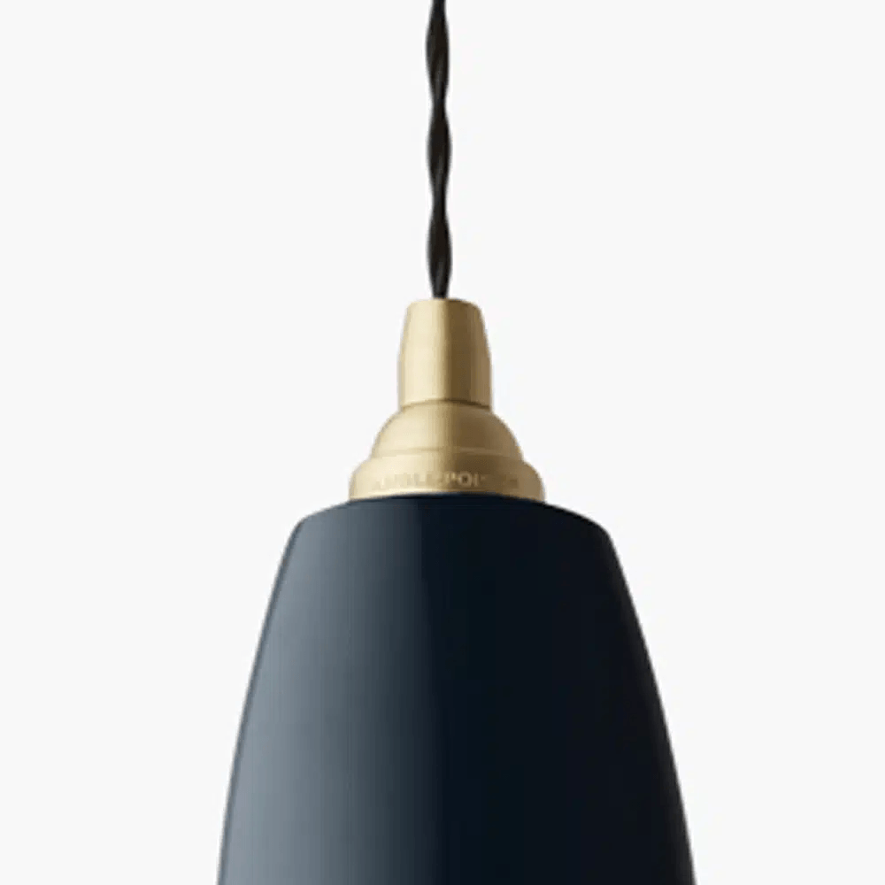 Anglepoise Light - Original 1227 Brass Pendant Ink Blue - Ink Blue Finish - Steel Shade and Ceiling Rose