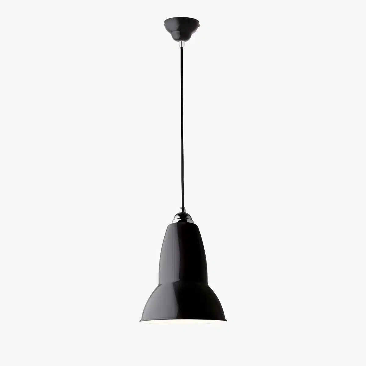 Anglepoise Light - Original 1227 Midi Pendant Jet Black - Jet Black Finish - Steel Shade
