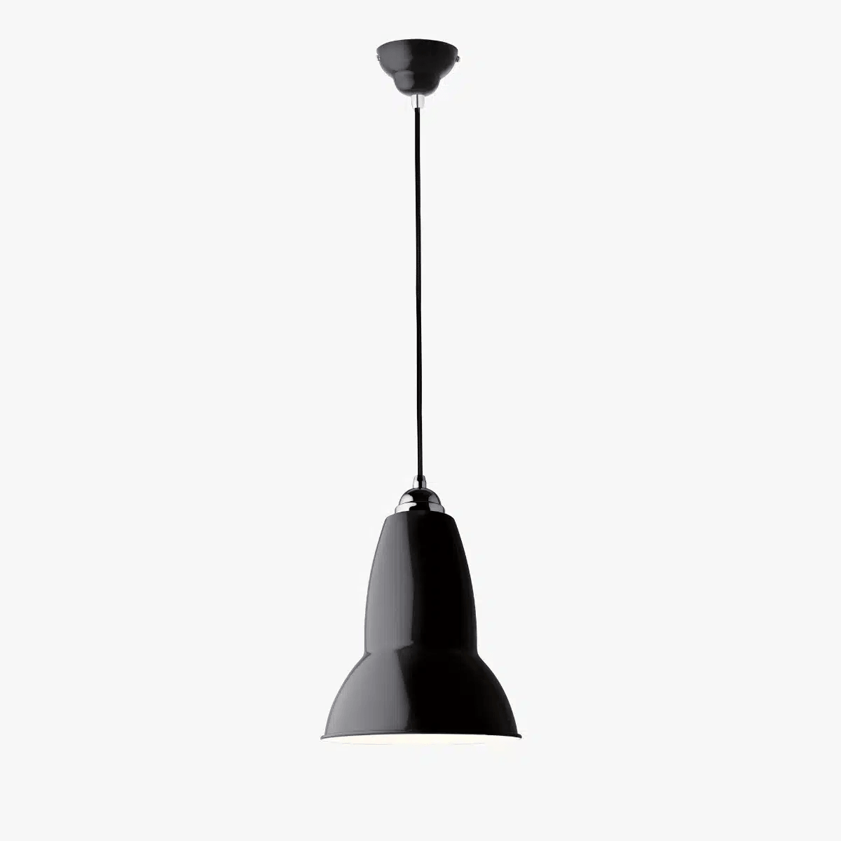 Anglepoise Light - Original 1227 Midi Pendant Jet Black - Jet Black Finish - Steel Shade