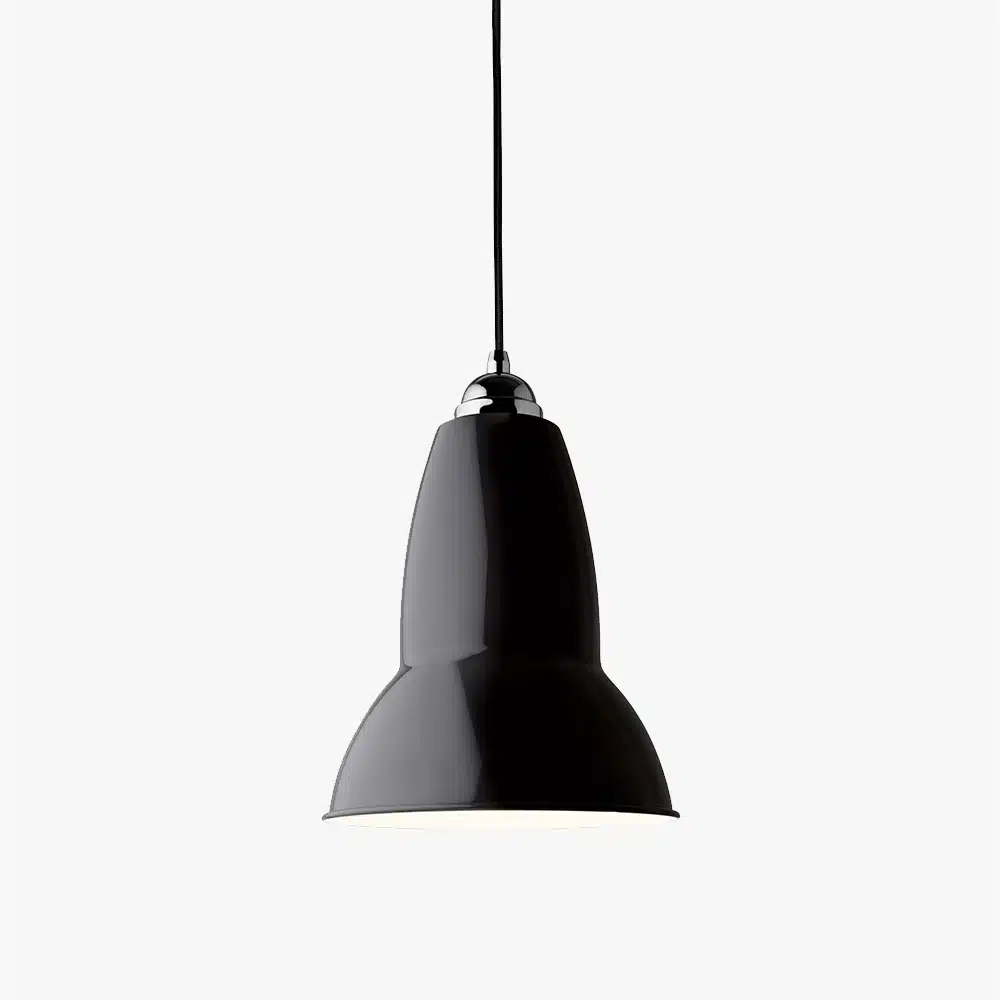 Anglepoise Light - Original 1227 Midi Pendant Jet Black - Jet Black Finish - Steel Shade