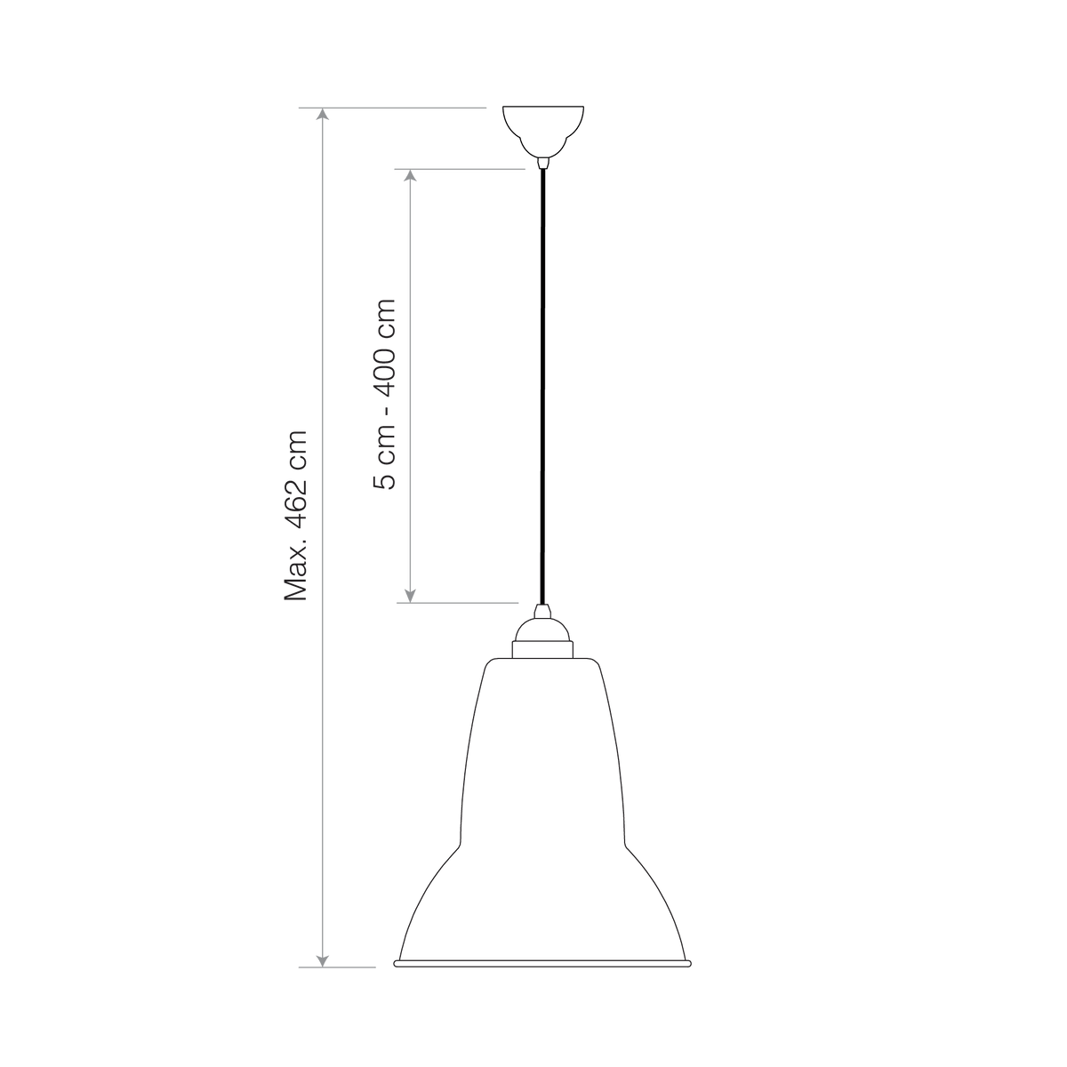 Anglepoise Light - Original 1227 Giant Pendant Slate Grey - Slate Grey Finish - Aluminium Shade