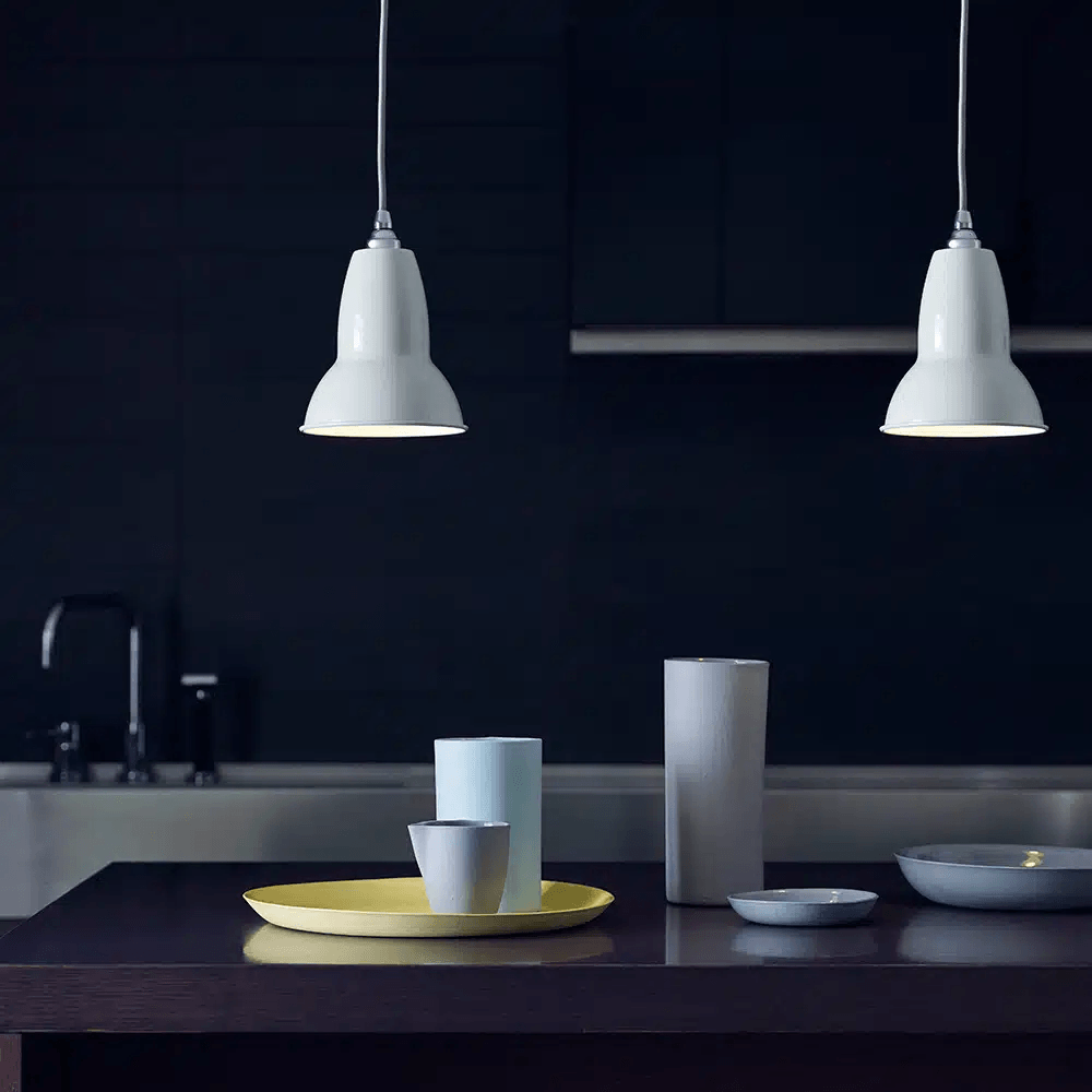 Anglepoise Light - Original 1227 Pendant Linen White - Linen White Finish - Steel Shade