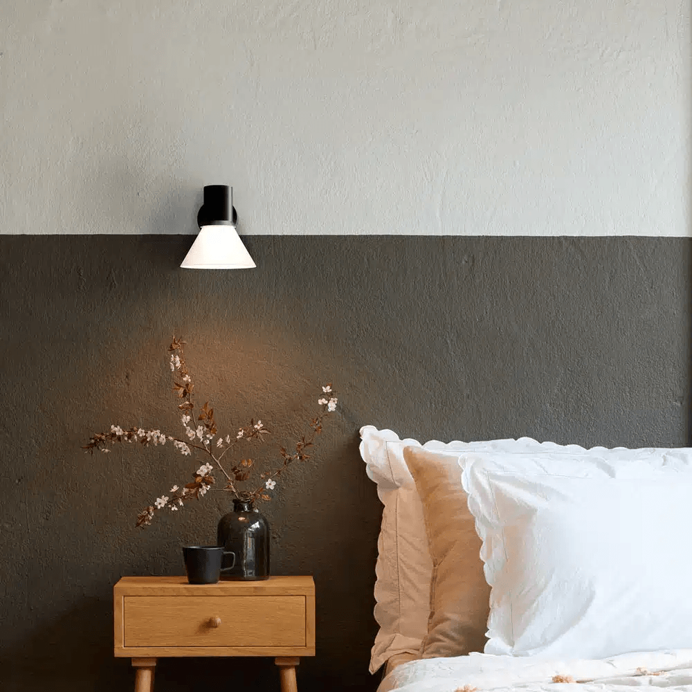 Anglepoise Light - Type 80 W4 Wall Light Matte Black Opal Glass - Matt Black and Glass Finish - Opal Glass Shade and Steel Stem