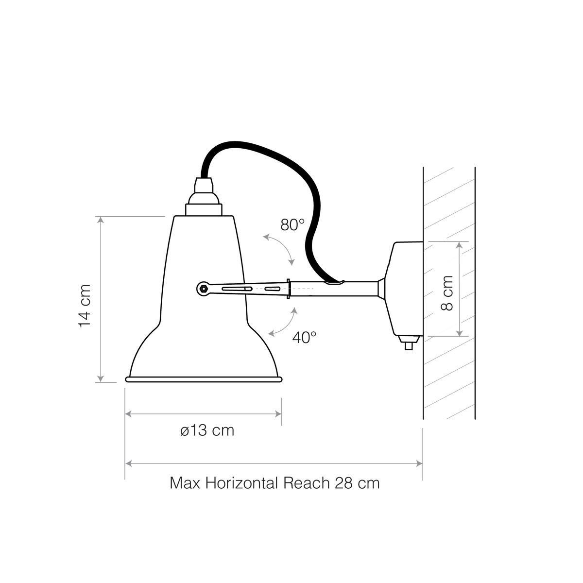 Anglepoise Light - Original 1227 Mini Wall Light Jet Black - Jet Black Finish - Steel Shade