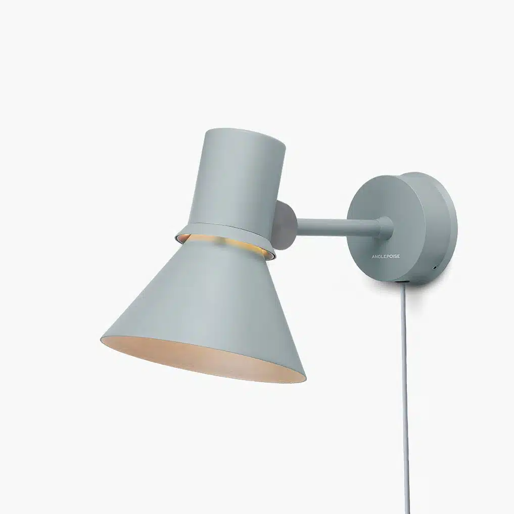 Anglepoise Light - Type 80 W1 Wall Light with Cable Grey Mist - Grey Mist Finish - Aluminium Shade and Steel Stem