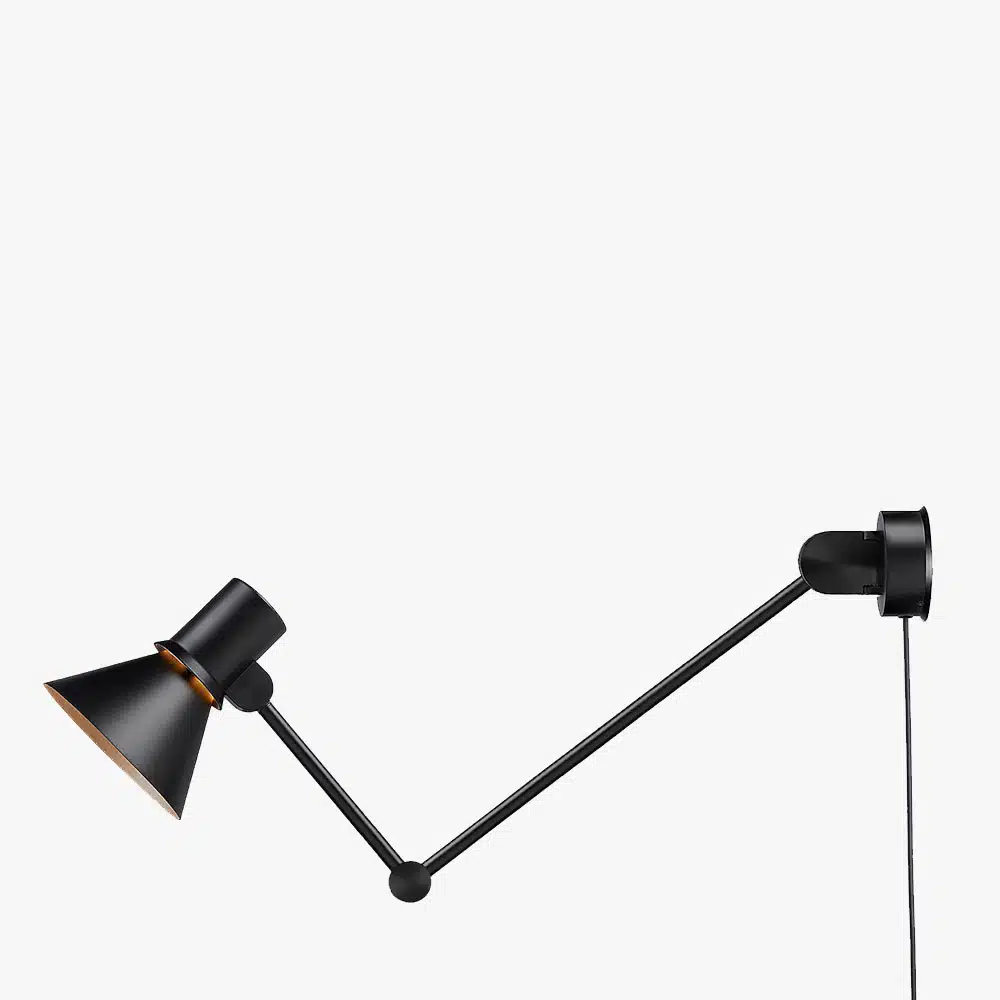 Anglepoise Light - Type 80 W3 Wall Light with cable Matte Black - Matte Black Finish - Aluminium Shade