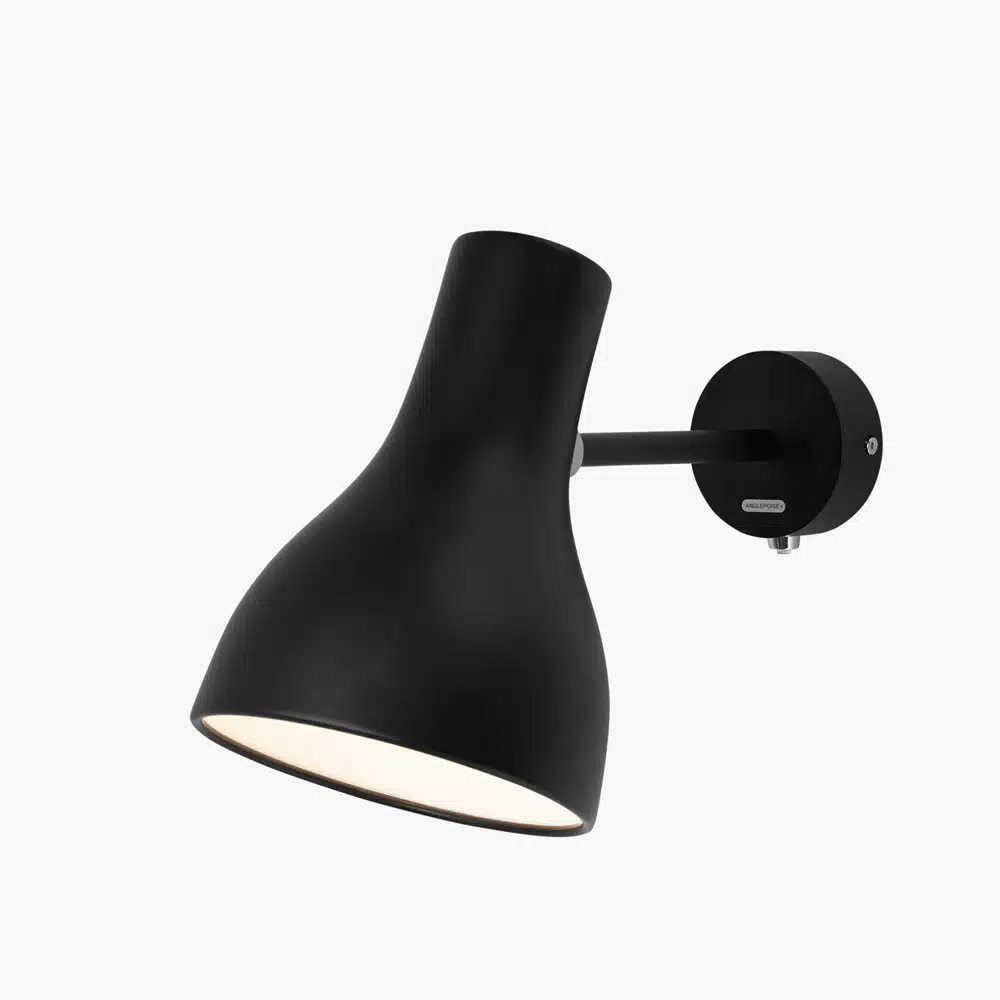 Anglepoise Light - Type 75 Wall Light Jet Black - Jet Black Finish - Aluminium Shade