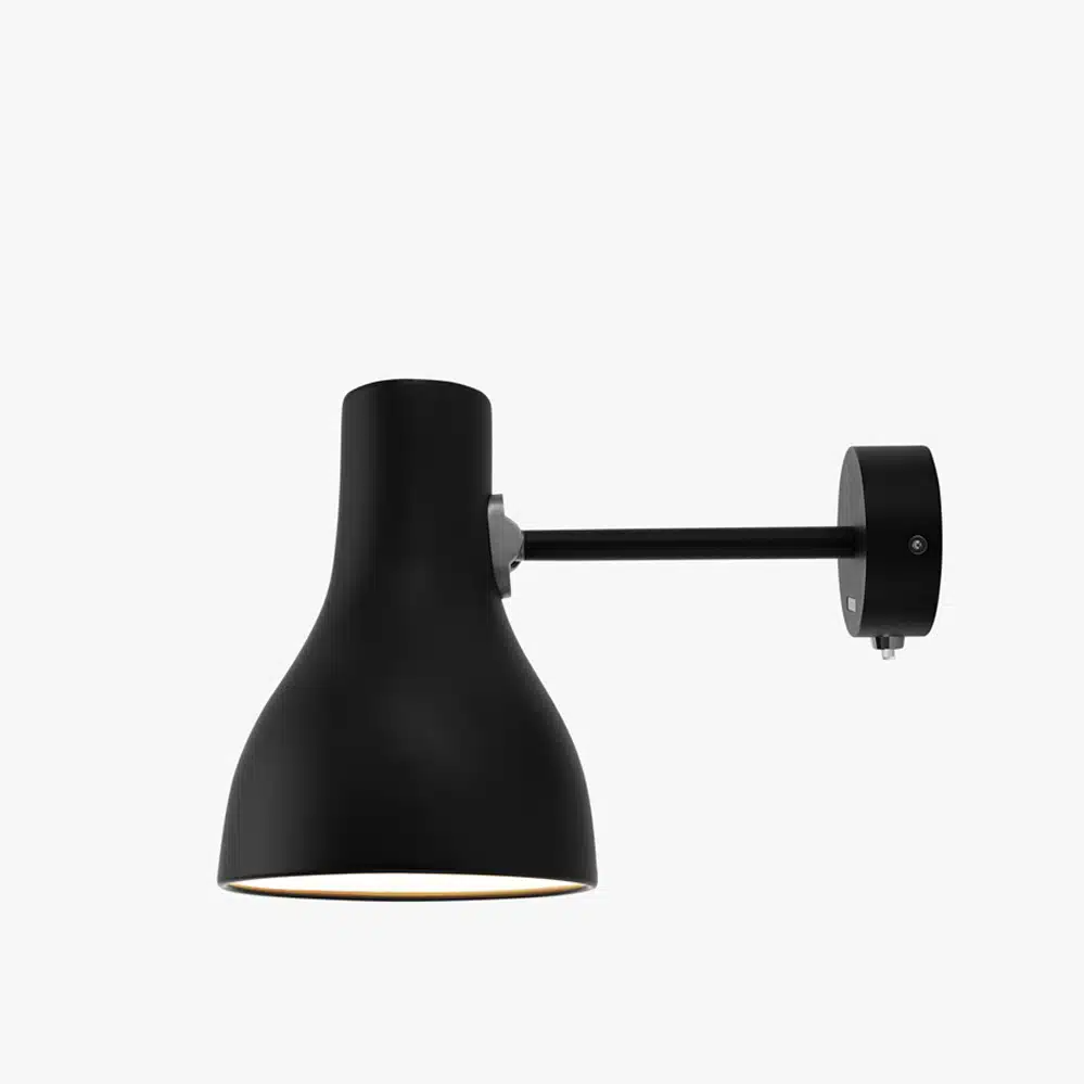 Anglepoise Light - Type 75 Wall Light Jet Black - Jet Black Finish - Aluminium Shade