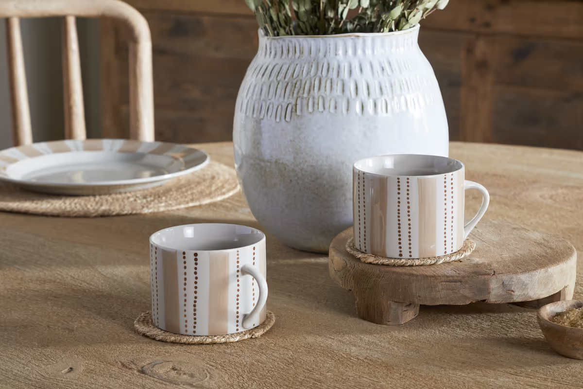 Nkuku - Patthar Mug - Cream & Clay - Large (Set of 2)