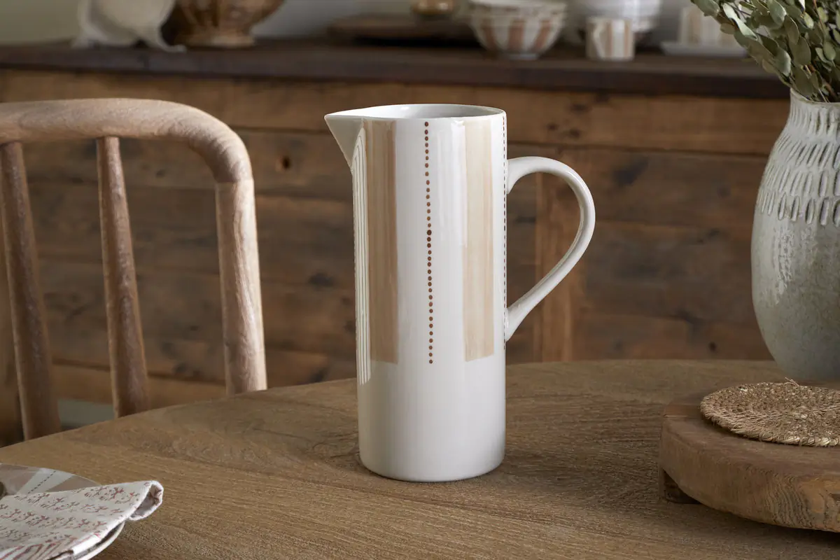 Nkuku - Patthar Jug - Cream & Clay - Large