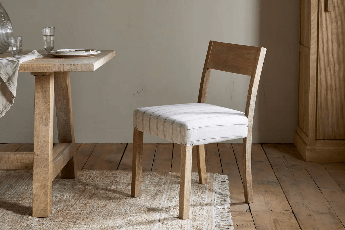 Nkuku - Nidhi Linen Upholstered Dining Chair - Natural