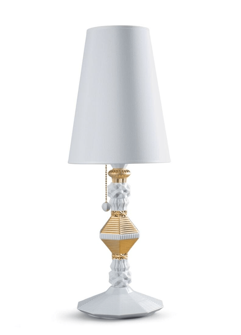Lladró - Belle de Nuit Table lamp - Golden Luster in porcelain with a golden luster finish.