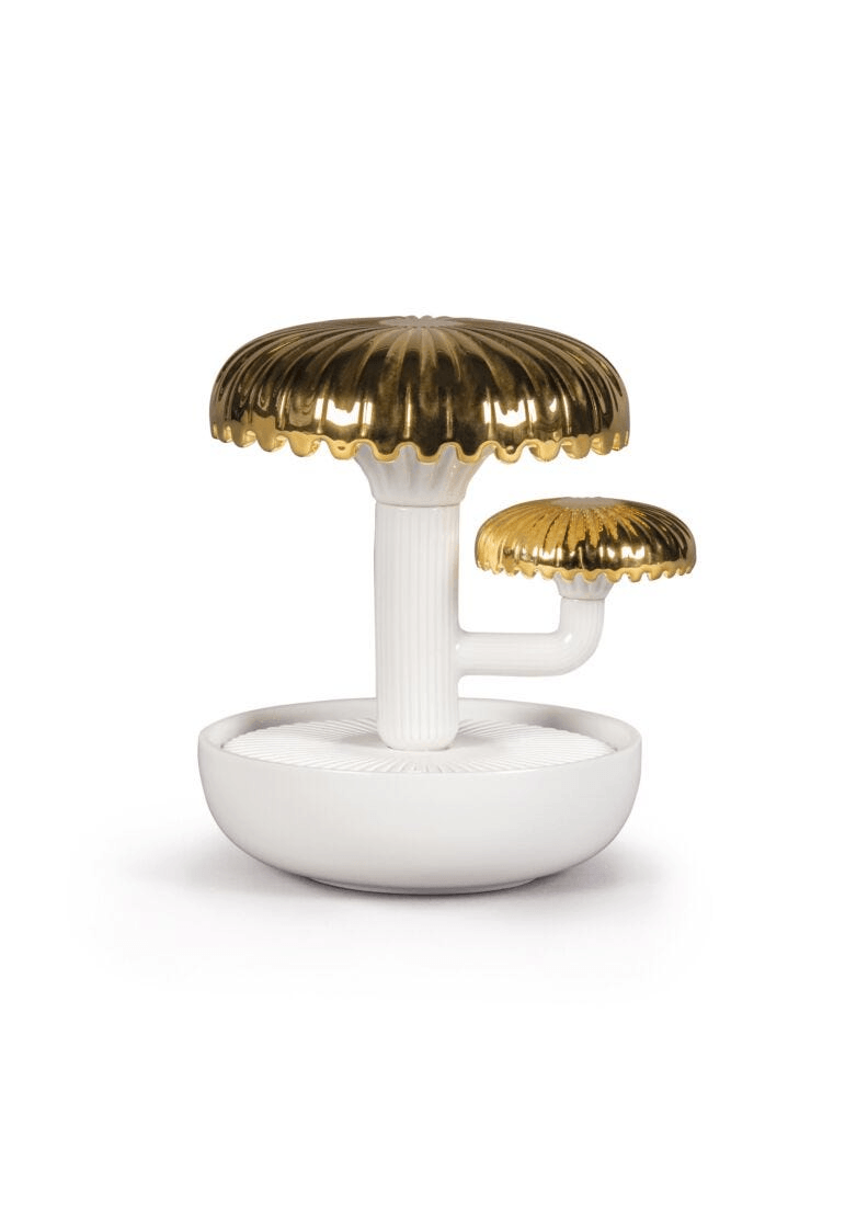 Lladró - Boletus 2 Diffuser - Gold - Night approaches Scent in white porcelain with golden details