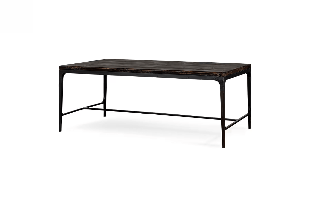 Nkuku - Sita Reclaimed Wood & Iron Coffee Table - Chocolate Brown
