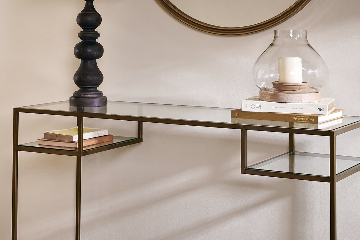Nkuku - Nakuru Iron & Glass Console Table