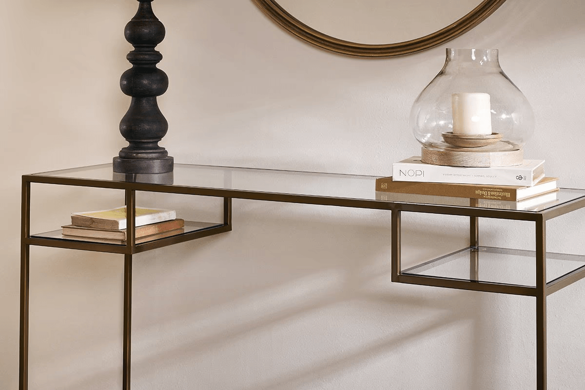 Nkuku - Nakuru Iron & Glass Console Table