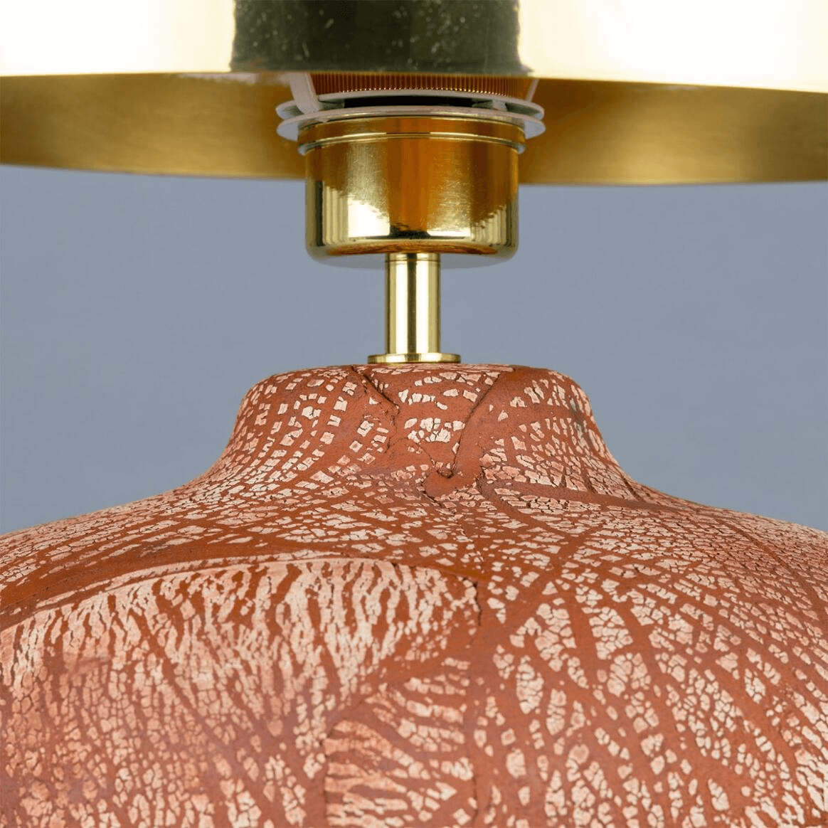 Mullan Lawson Ceramic Table Lamp With Polished Brass Shade - Red Iron