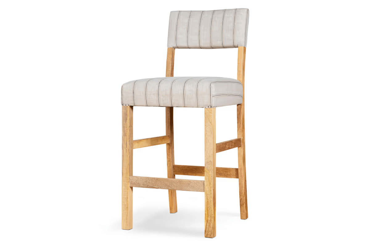 Nkuku - Nidhi Linen Upholstered Counter Chair - Natural