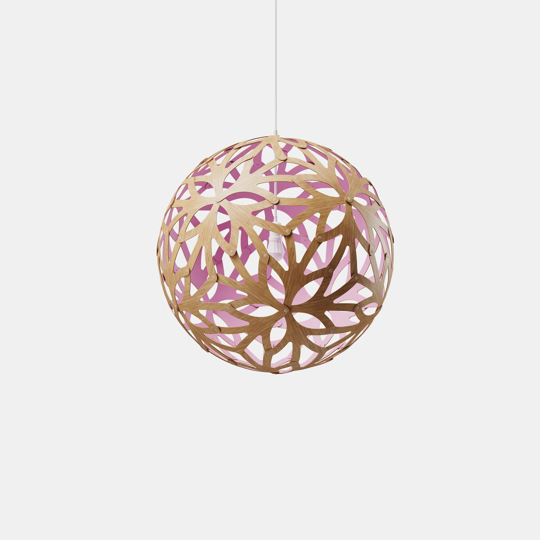 David Trubridge Floral Pendant Light - 600mm (24") - Pink