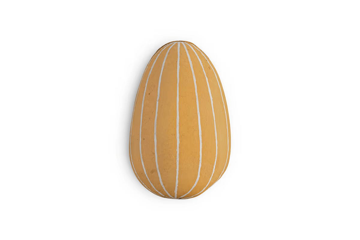 Nkuku - Surya Recycled Cotton Paper Standing Opening Egg - Ochre & Cream