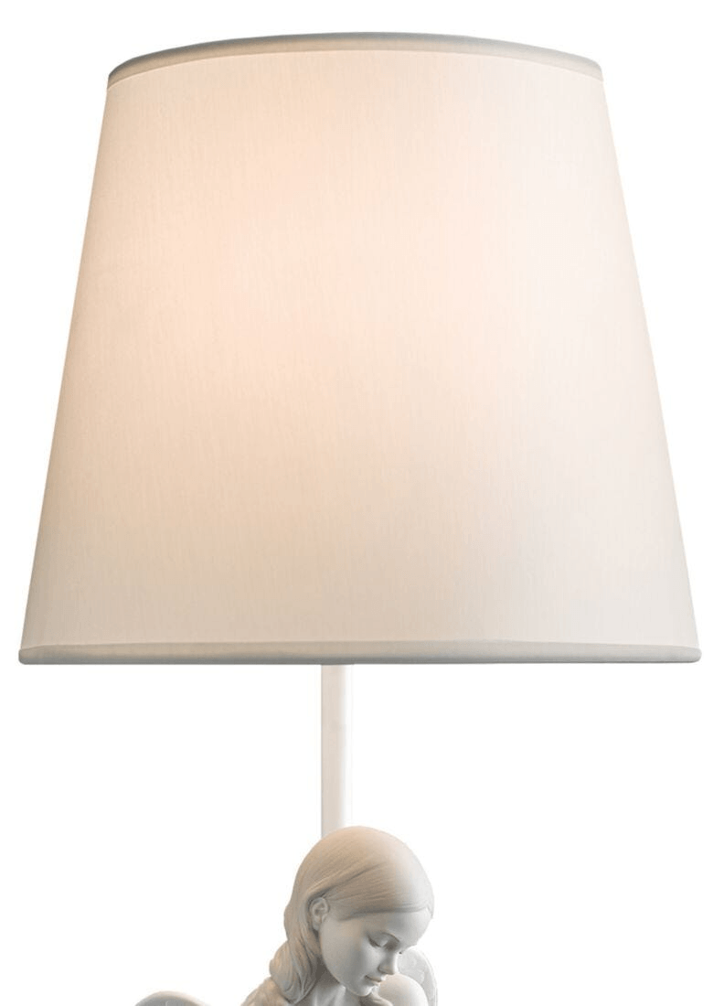 Lladró - Beautiful Angel Table Lamp featuring porcelain angel base and elegant shade for serene ambiance.