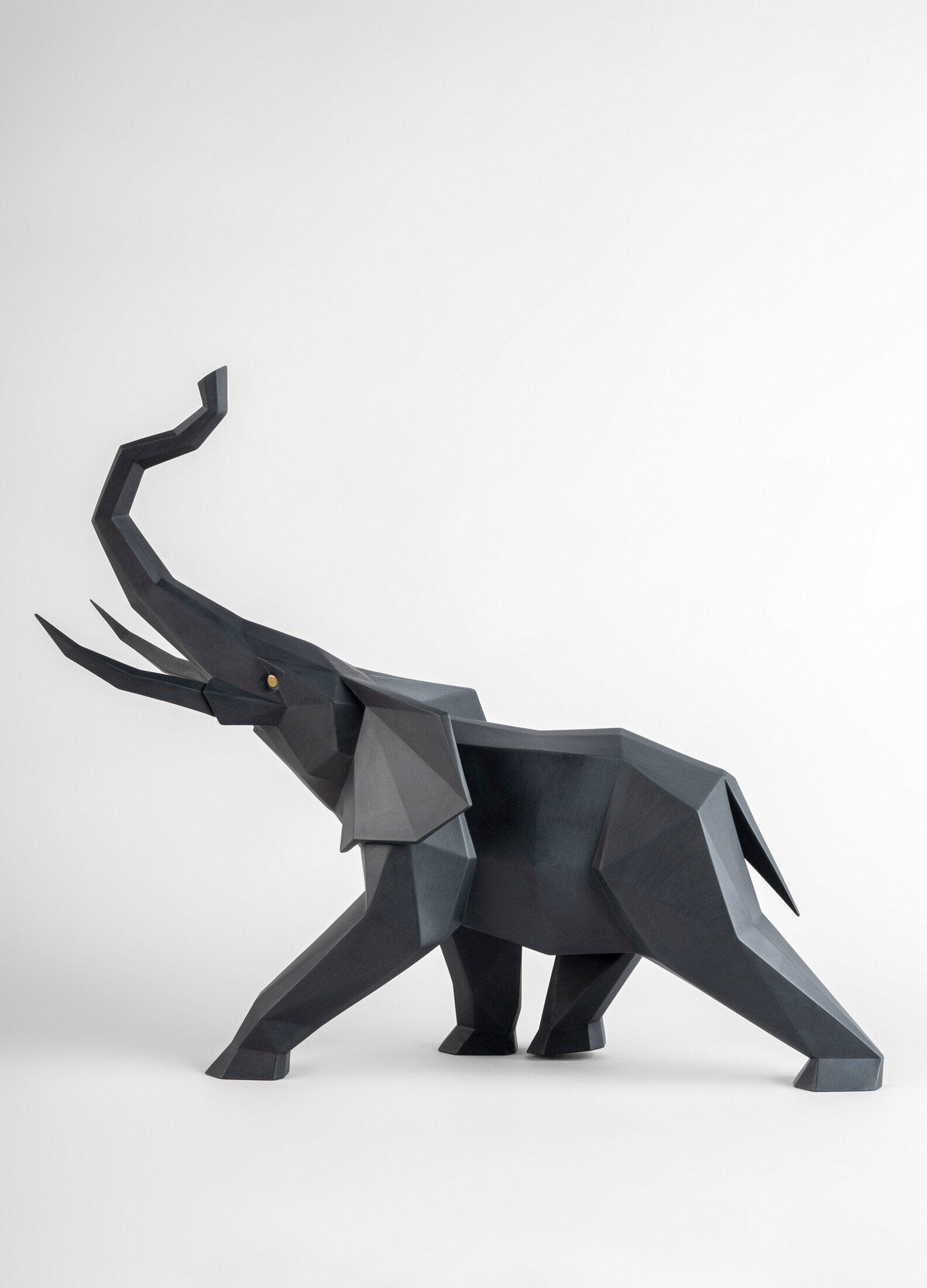 Lladró - Elephant Sculpture - Black matte