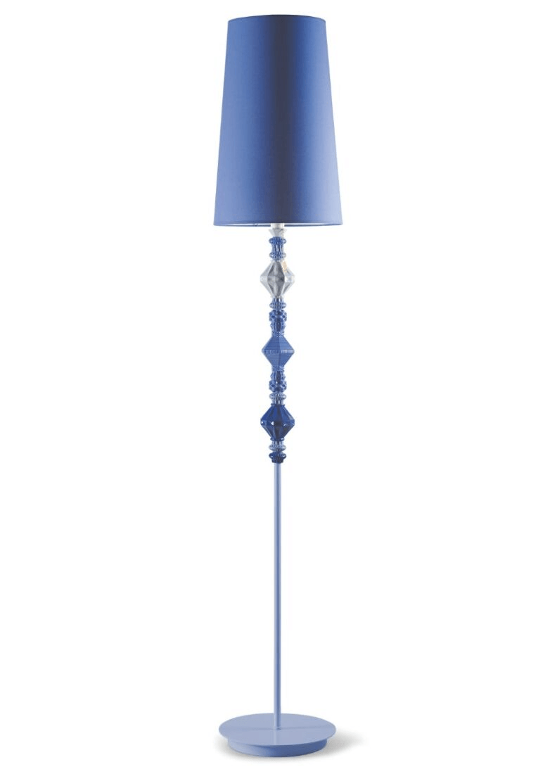 Lladró - Belle de Nuit Floor Lamp II - Blue in exquisite porcelain design.
