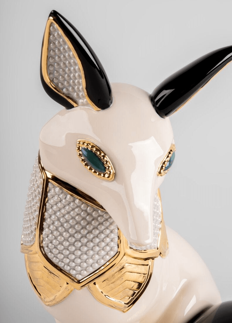 Lladró - Fox Jewel Sculpture in porcelain featuring art deco design and elegant details.