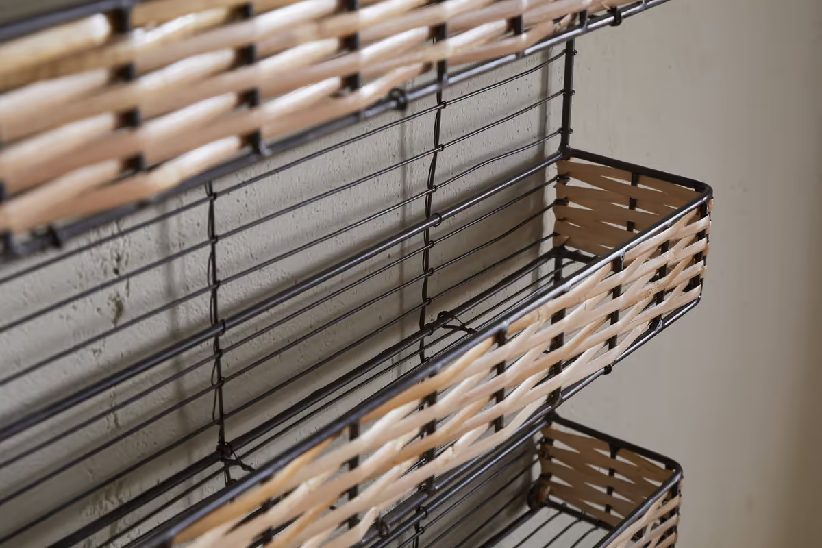 Nkuku - Montali Iron & Rattan Spice Rack - Natural