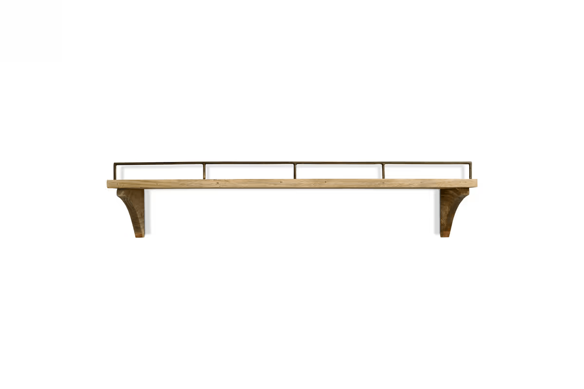 Nkuku - Meera Mango Wood & Iron Gallery Shelf - Natural - Large