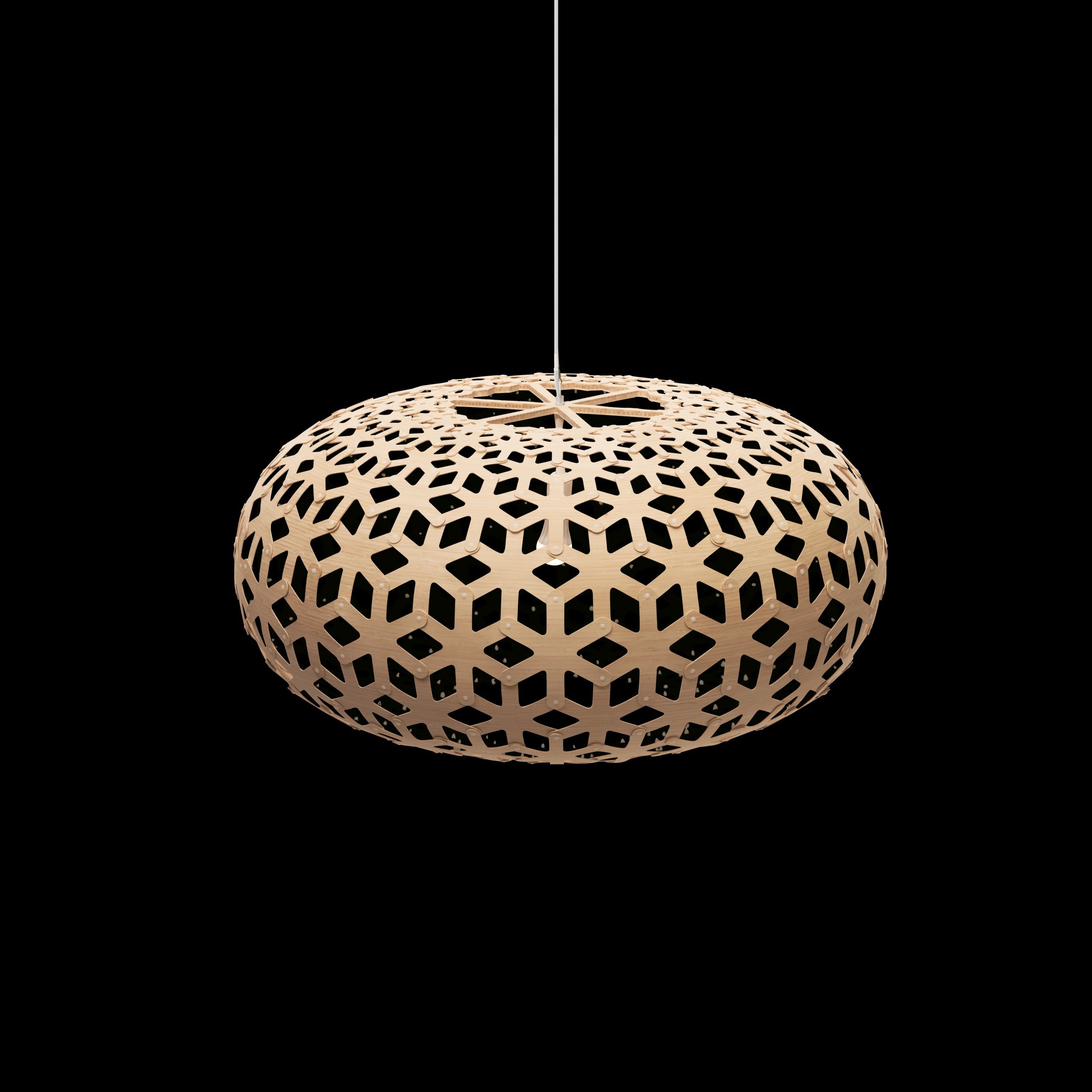 David Trubridge Snowflake Pendant Light - 800mm (31") - Black 1 Side (Inside)