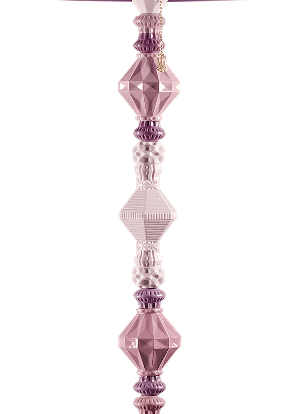 Close-up of Lladro Porcelain details on the Lladró - Belle de Nuit Floor Lamp II - Pink.
