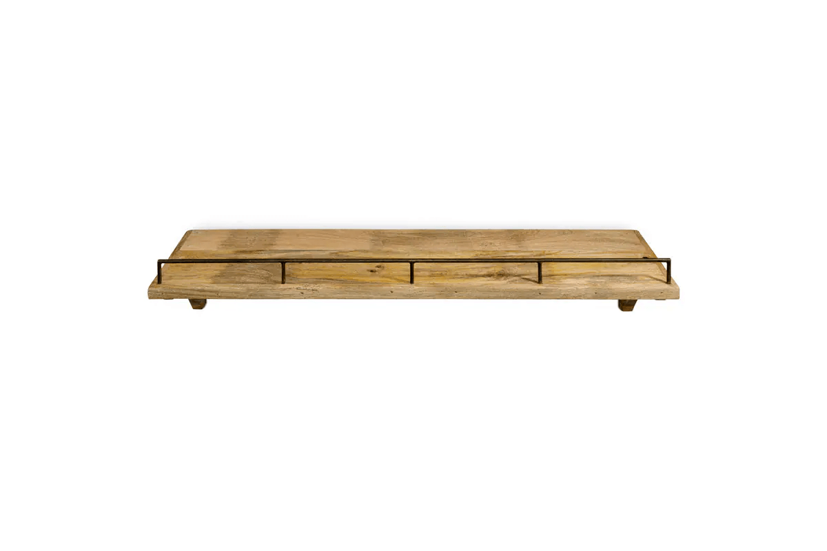 Nkuku - Meera Mango Wood & Iron Gallery Shelf - Natural - Large