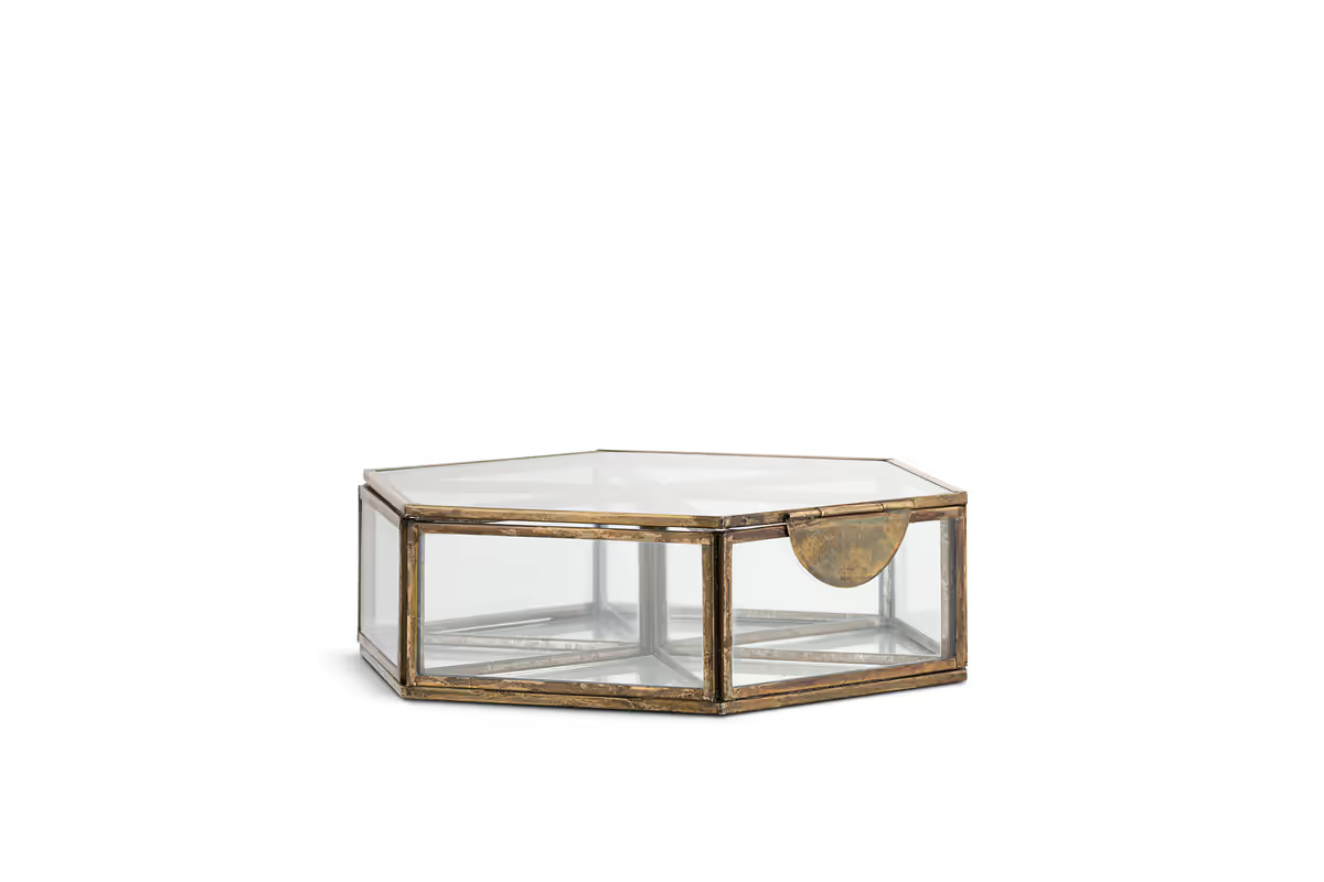 Nkuku - Sitara Jewellery Box - Antique Brass - Small