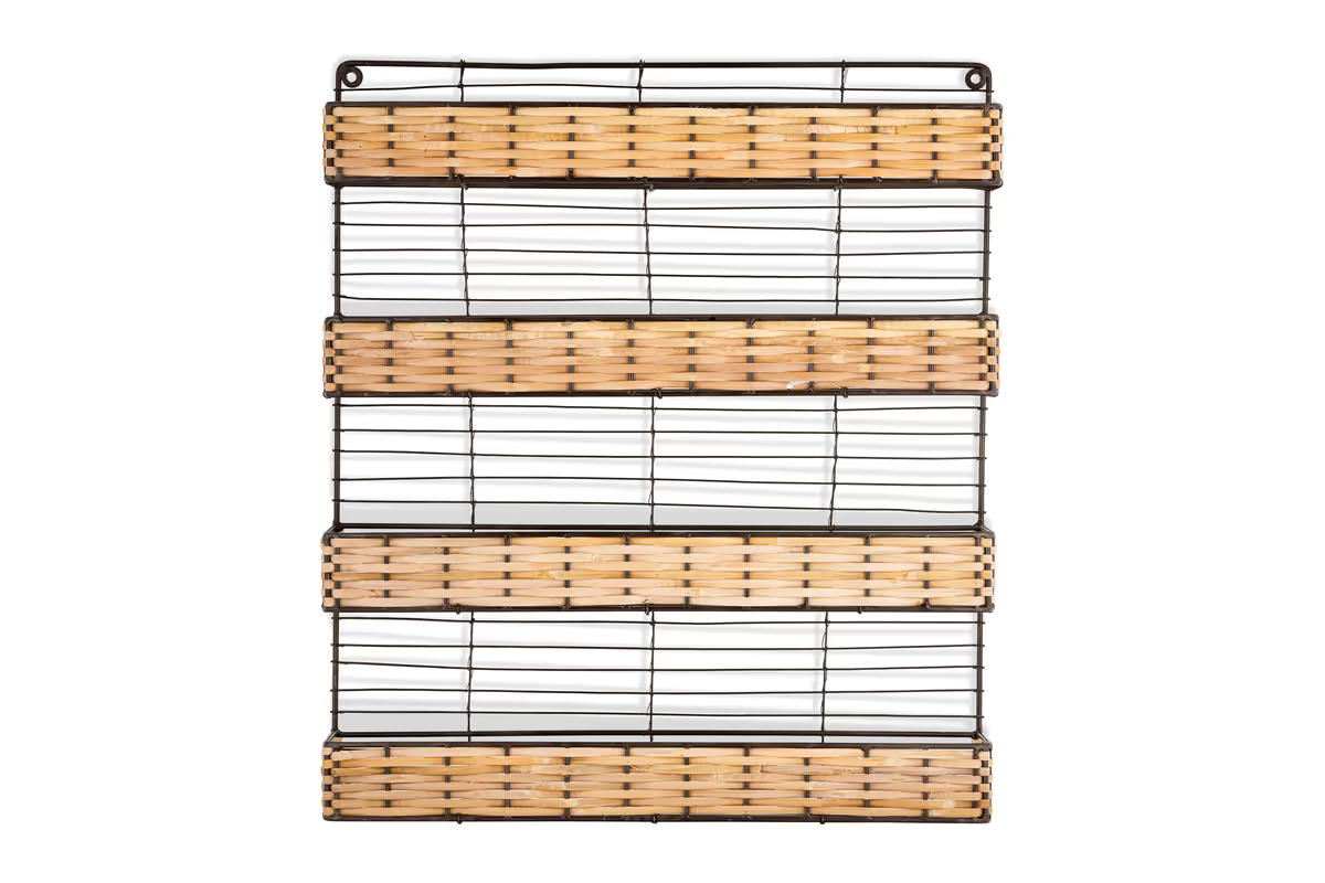 Nkuku - Montali Iron & Rattan Spice Rack - Natural