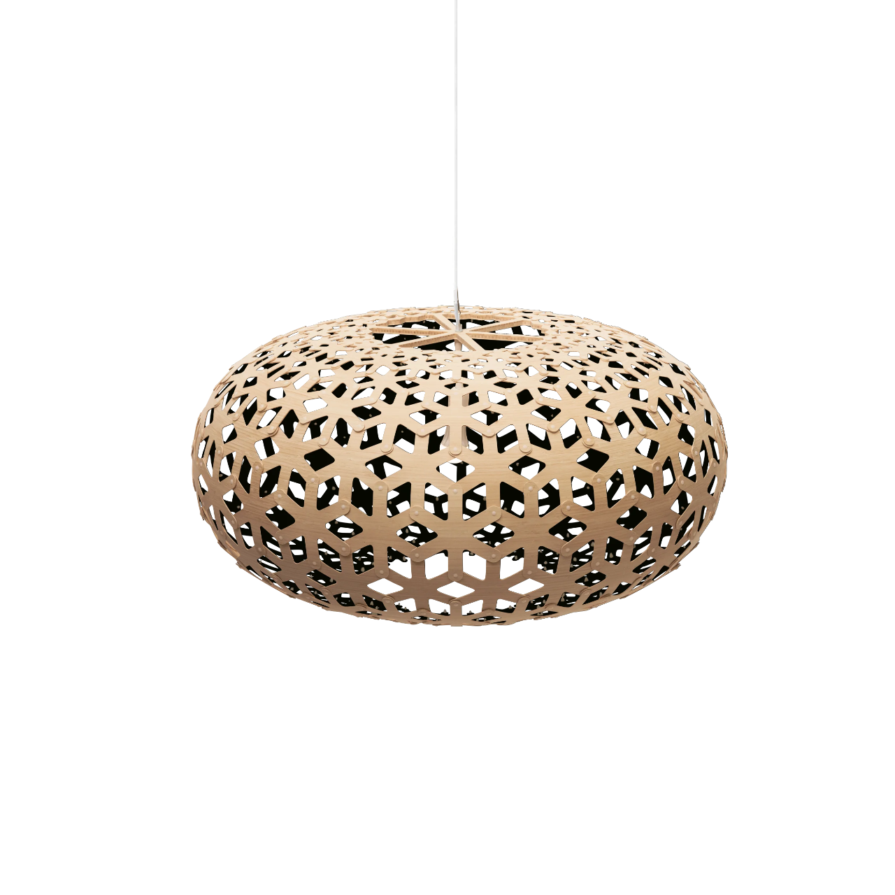 David Trubridge Snowflake Pendant Light - 1000mm (39") - Black 1 Side (Inside)