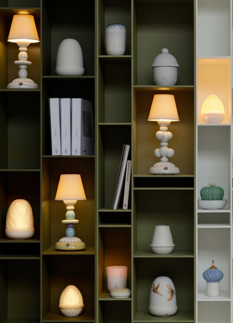 Lladró - Lotus Firefly Table Lamp - White
