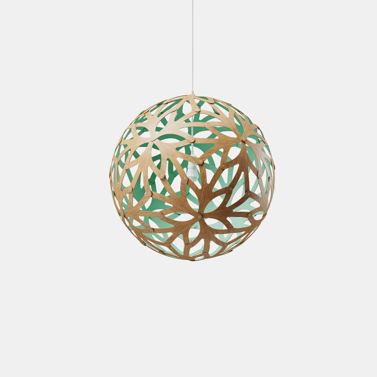 David Trubridge Floral Pendant Light - 600mm (24") - Aqua