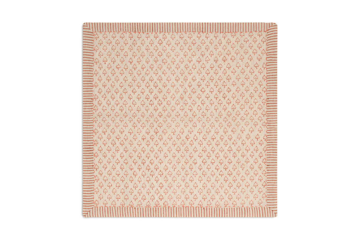 Nkuku - Peplu Block Print Napkin - Terracotta - Set of 4