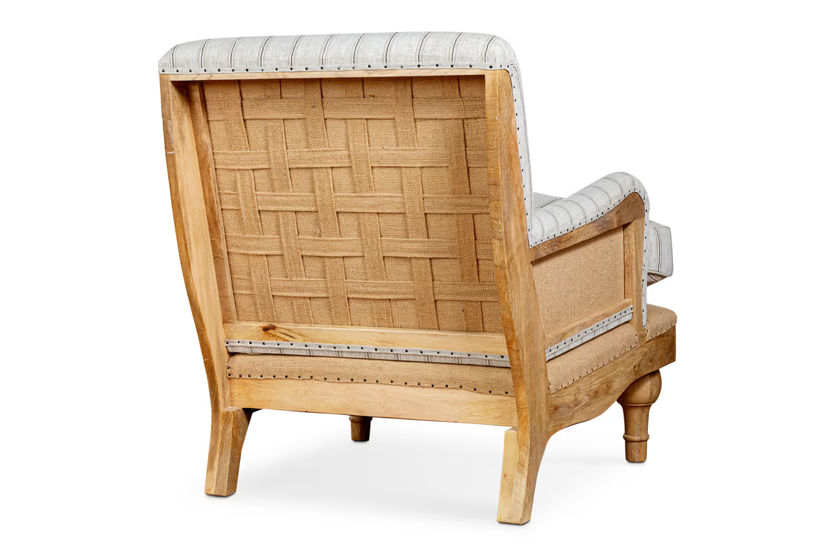 Nkuku - Abe Deconstructed Linen Armchair - Stripe - Natural