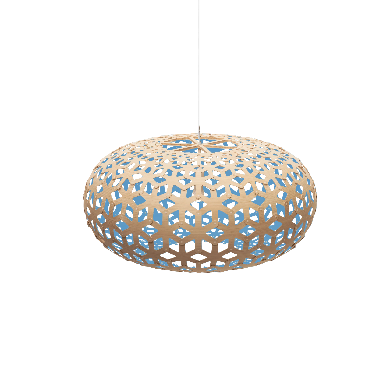David Trubridge Snowflake Pendant Light - 1000mm (39") - Blue