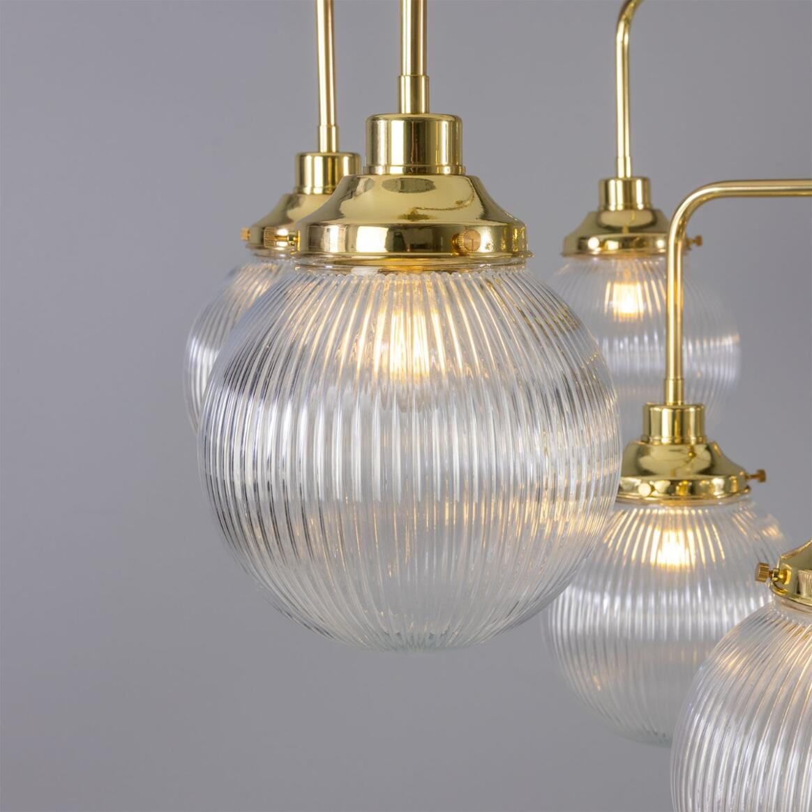 Mullan Genoa 13 Light Prismatic Glass Chandelier 124cm IP20 - Polished Brass Finish