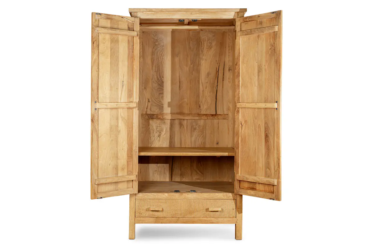 Nkuku - Vivan Grooved Wardrobe - Natural