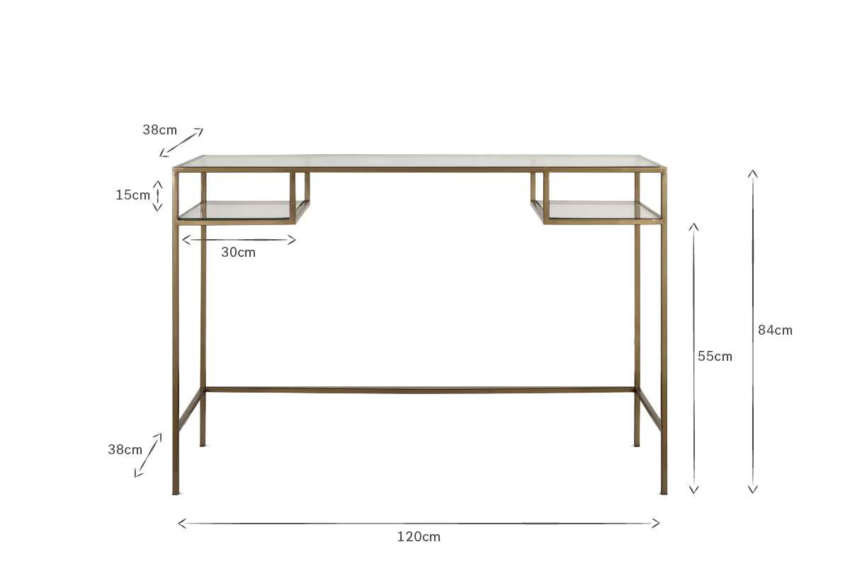 Nkuku - Nakuru Iron & Glass Console Table