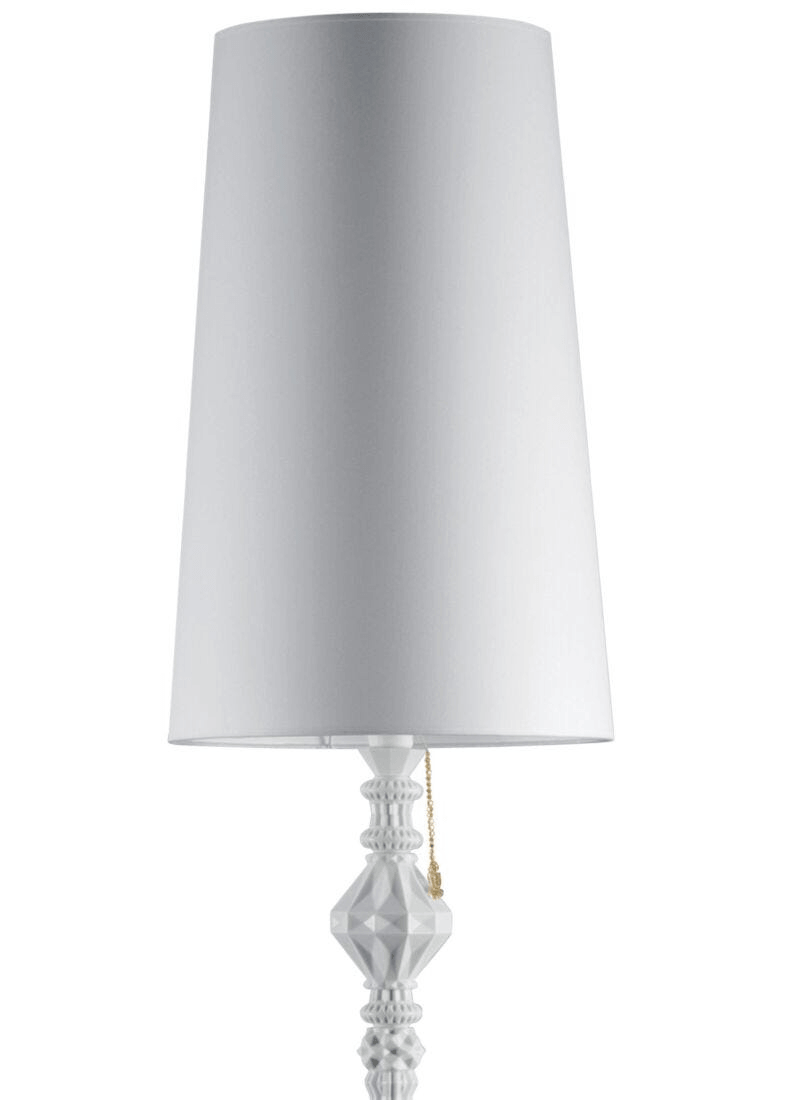Lladró - Belle de Nuit Floor Lamp II - White with elegant porcelain base and white shade