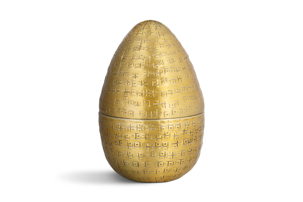 Nkuku - Mutti Hammered Opening Egg - Antique Brass