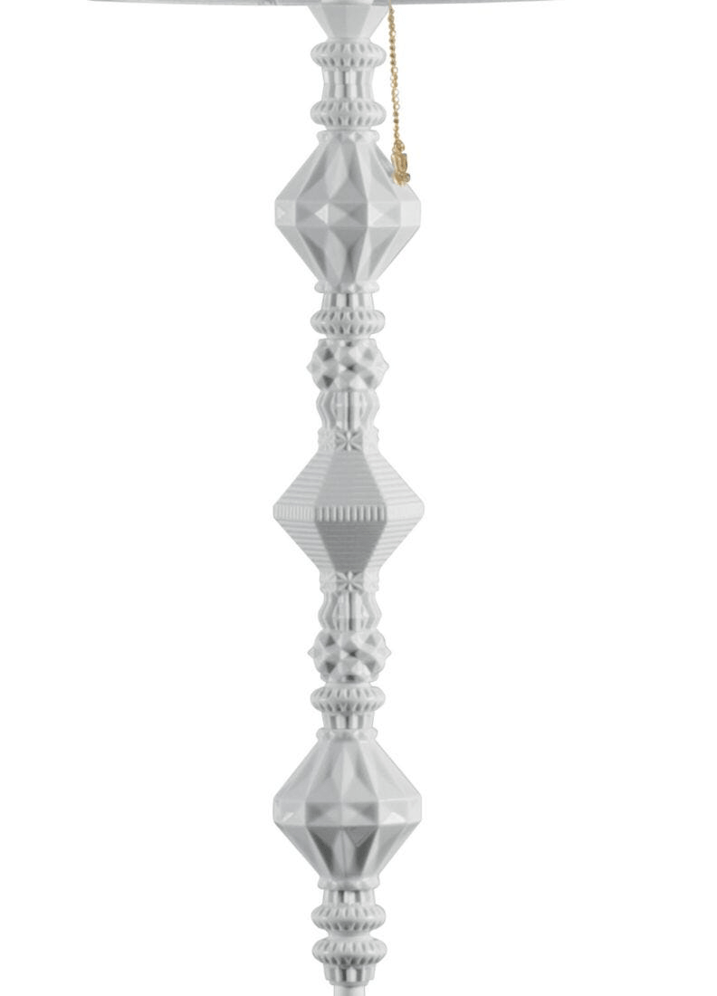 Lladró - Belle de Nuit Floor Lamp II - White with intricate porcelain details.