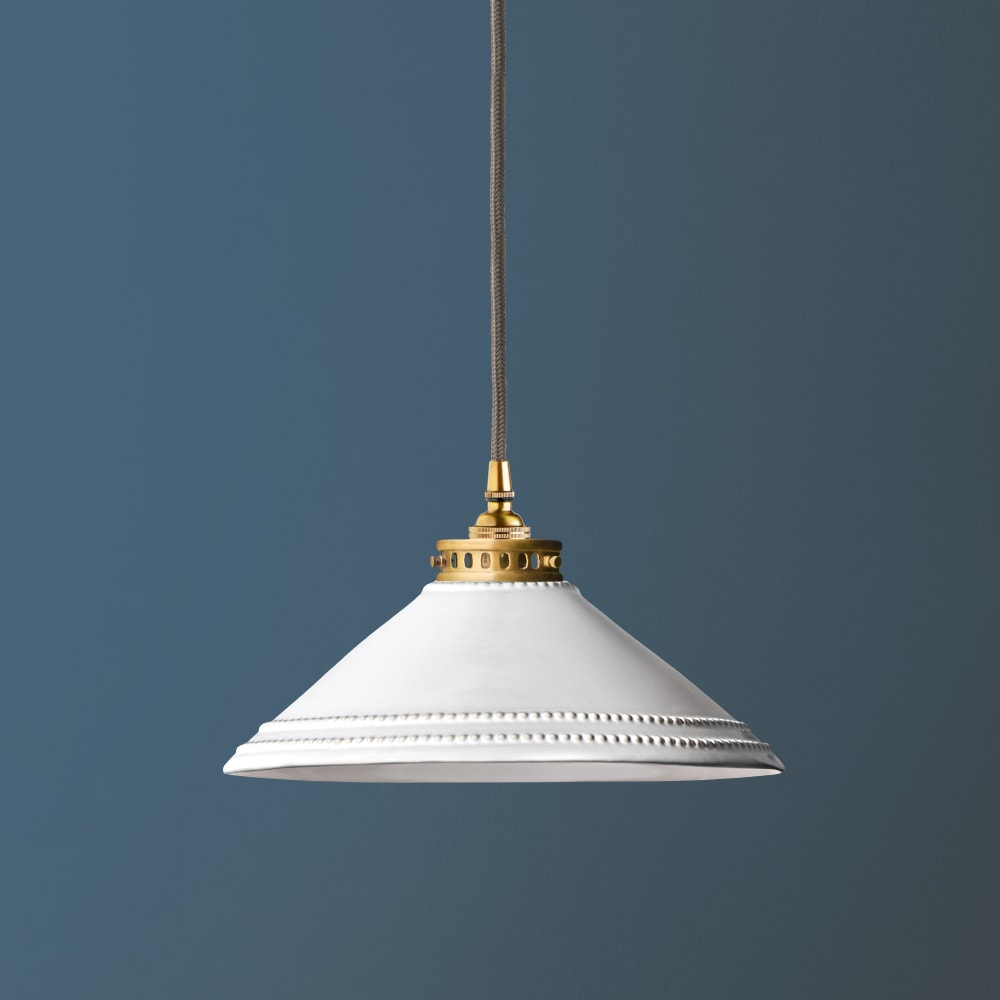 Pooky - Ted Ceramic Pendant Light Shade - Stone With Stone Interior