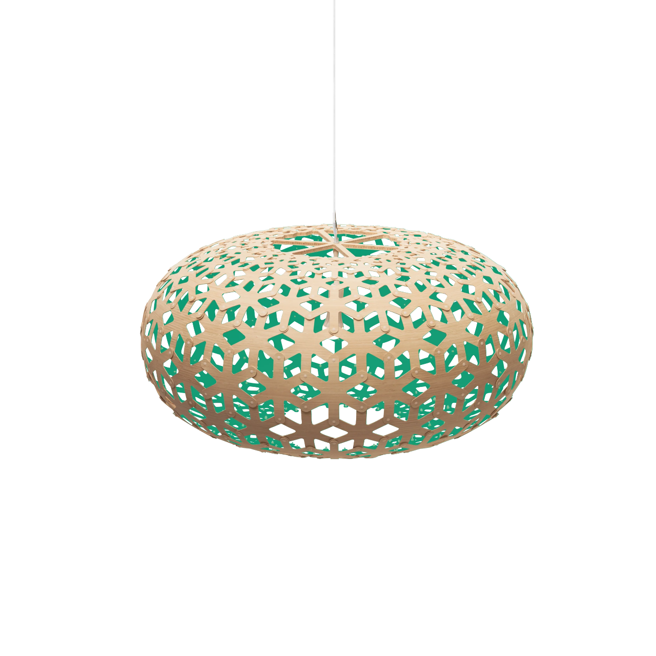David Trubridge Snowflake Pendant Light - 1000mm (39") - Aqua